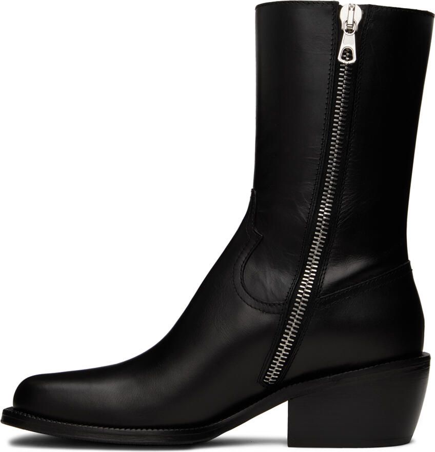 Dries Van Noten Black Zip Boots