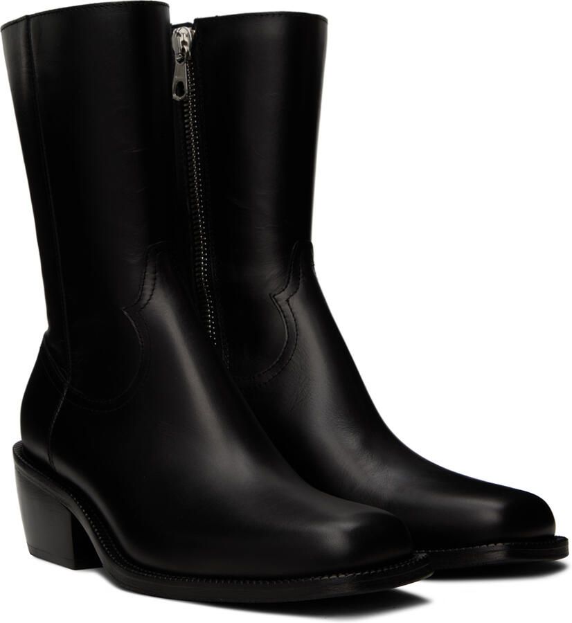 Dries Van Noten Black Zip Boots - Picture 2