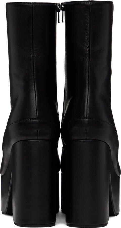 Dries Van Noten Black Zip Platform Boots - Picture 5