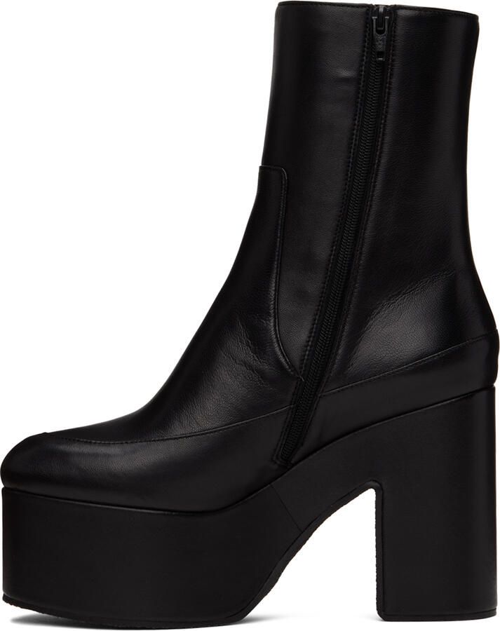 Dries Van Noten Black Zip Platform Boots