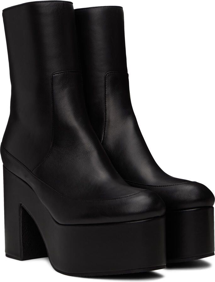 Dries Van Noten Black Zip Platform Boots - Picture 3