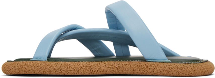 Dries Van Noten Blue Criss-Crossing Strap Sandals - Picture 3