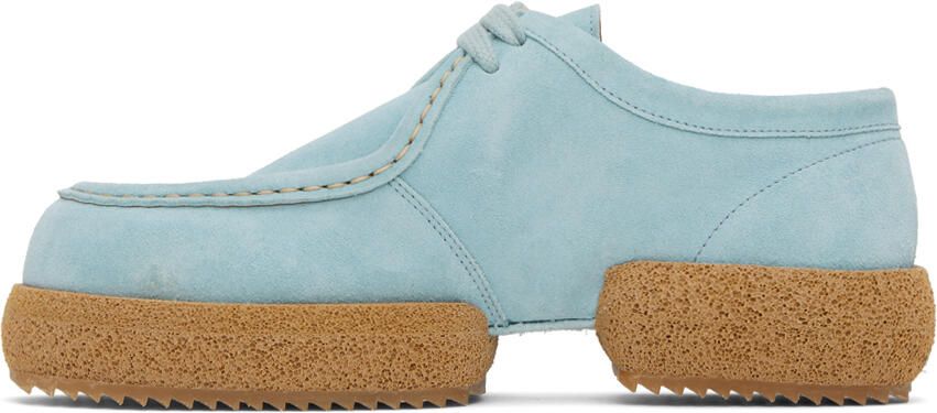 Dries Van Noten Blue Lace-Up Loafers - Picture 3