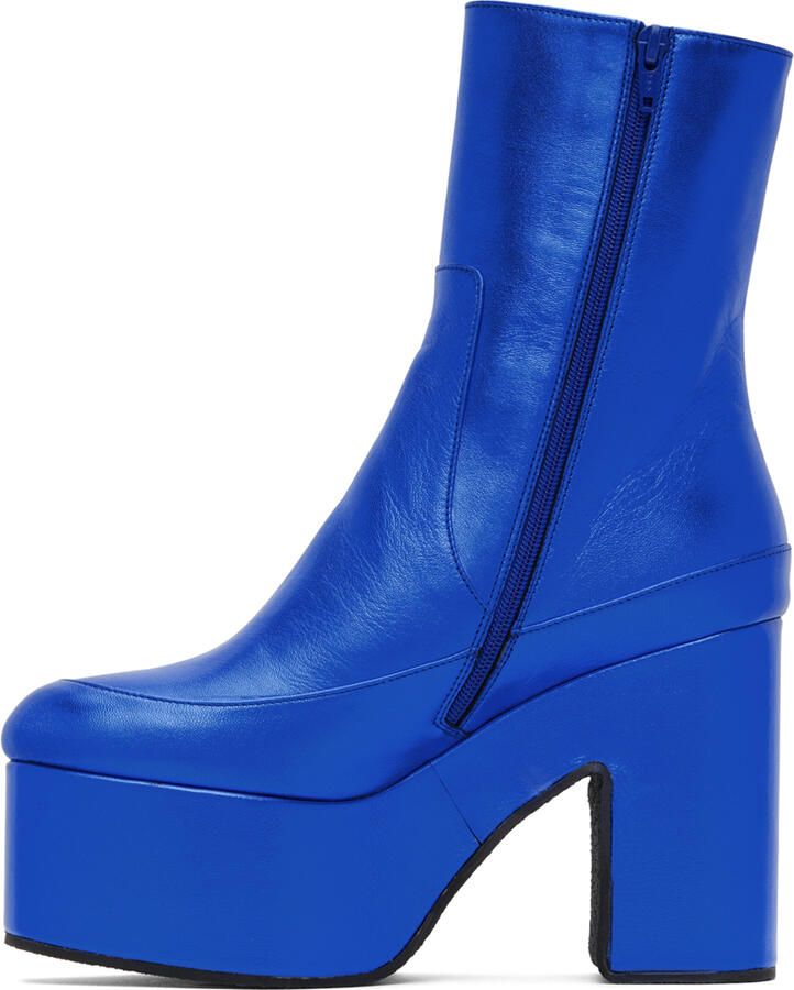 Dries Van Noten Blue Leather Boots