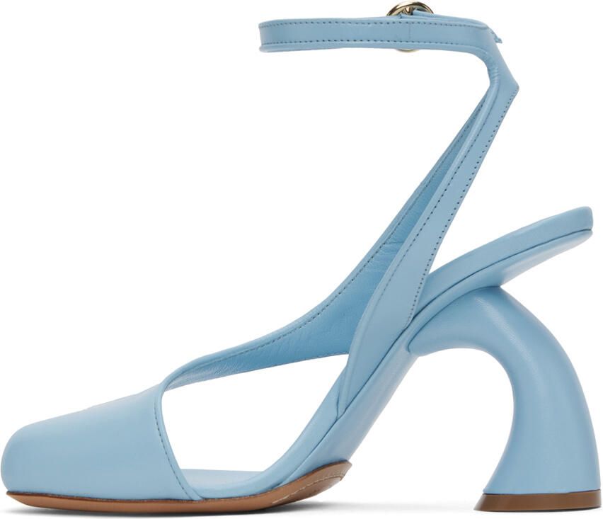 Dries Van Noten Blue Leather Heeled Sandals - Picture 3