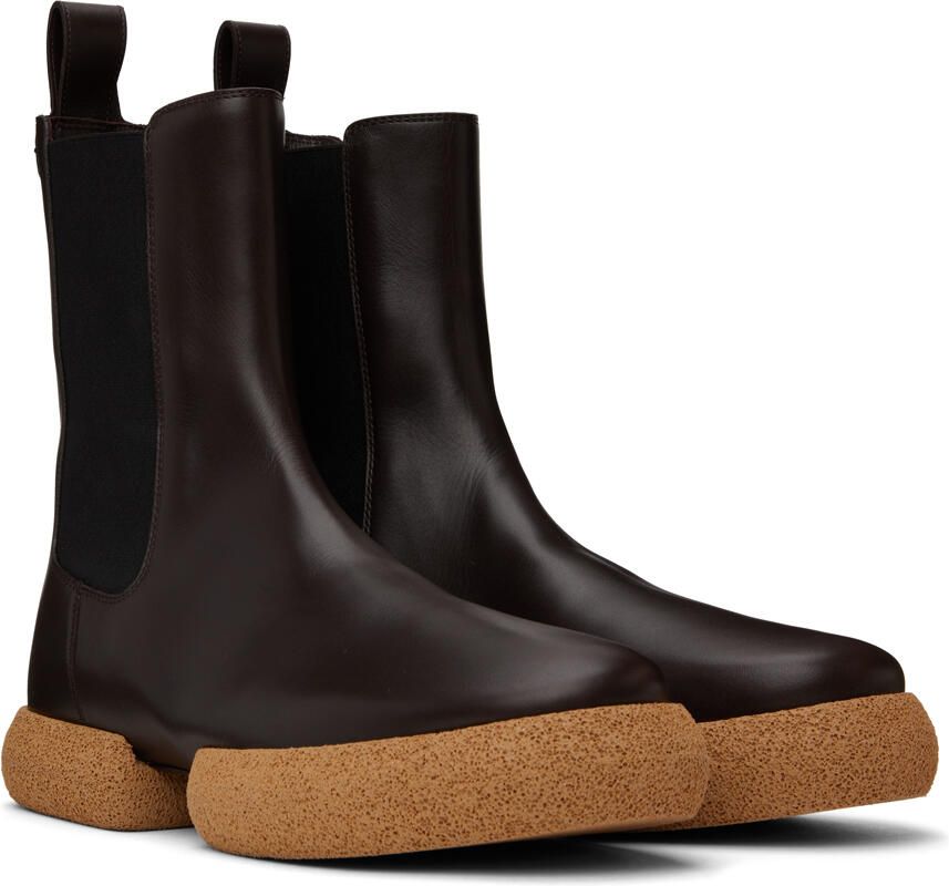 Dries Van Noten Brown Leather Chelsea Boots - Picture 3