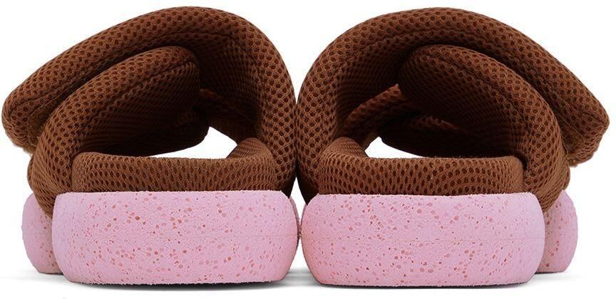 Dries Van Noten Brown Mesh Strap Platform Sandals