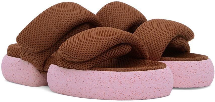 Dries Van Noten Brown Mesh Strap Platform Sandals - Picture 2