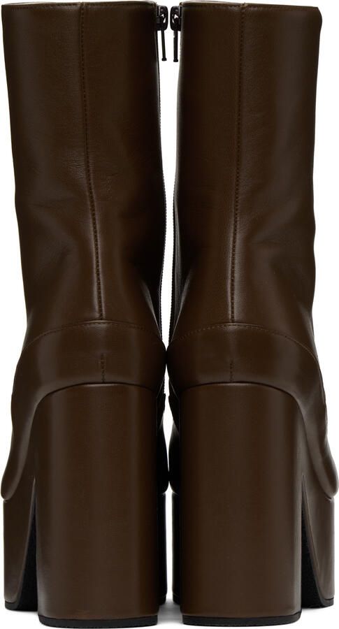 Dries Van Noten Brown Platform Boots - Picture 4