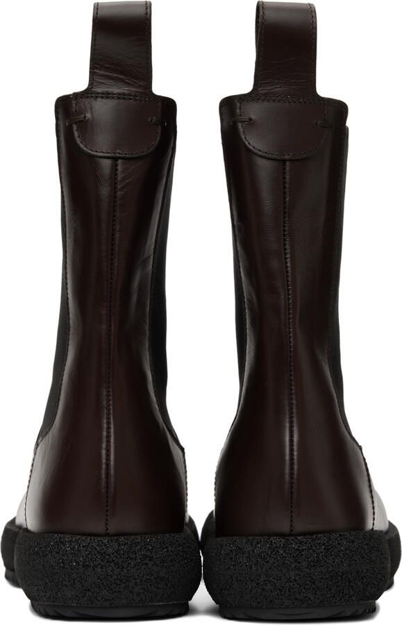 Dries Van Noten Brown Platform Chelsea Boots - Picture 3