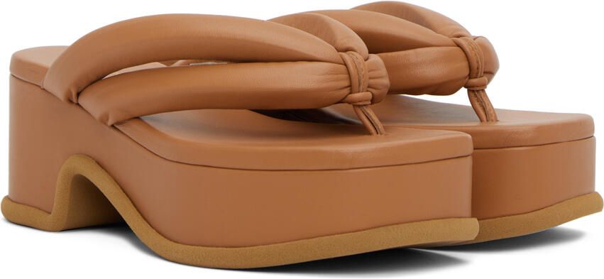 Dries Van Noten Brown Platform Heeled Sandals - Picture 2