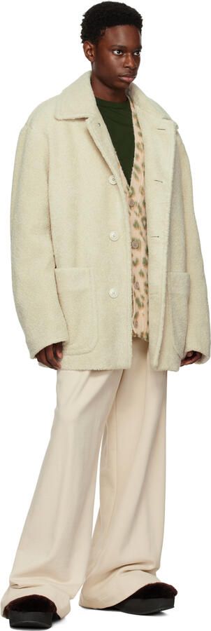 Dries Van Noten Brown Shearling Slippers - Picture 4