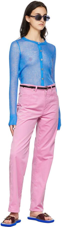 Dries Van Noten Burgundy & Grey Leather Flat Sandals - Picture 3