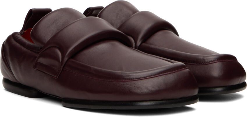 Dries Van Noten Burgundy Padded Loafers - Picture 2