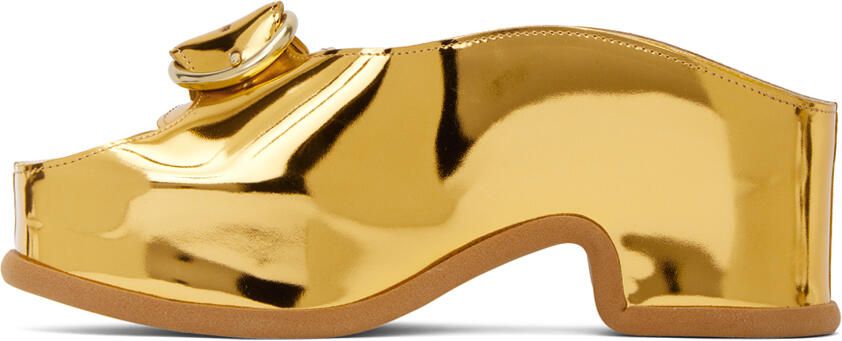 Dries Van Noten Gold Platform Clogs - Picture 3
