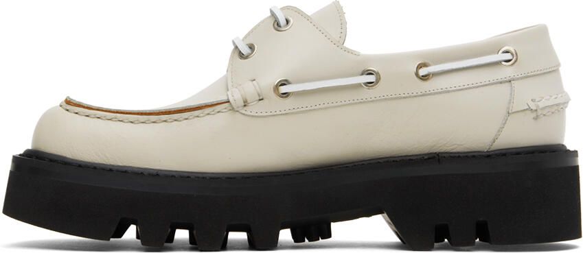 Dries Van Noten Gray Leather Boat Shoes - Picture 3