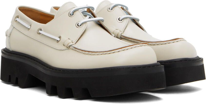 Dries Van Noten Gray Leather Boat Shoes - Picture 2