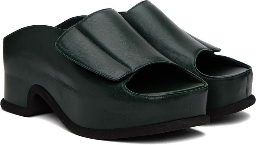 Dries Van Noten Green Block Heeled Sandals - Picture 2