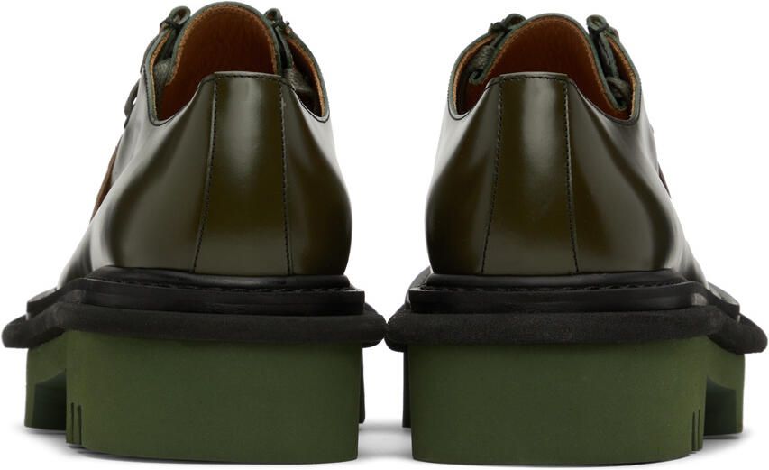 Dries Van Noten Green Leather Derbys - Picture 1