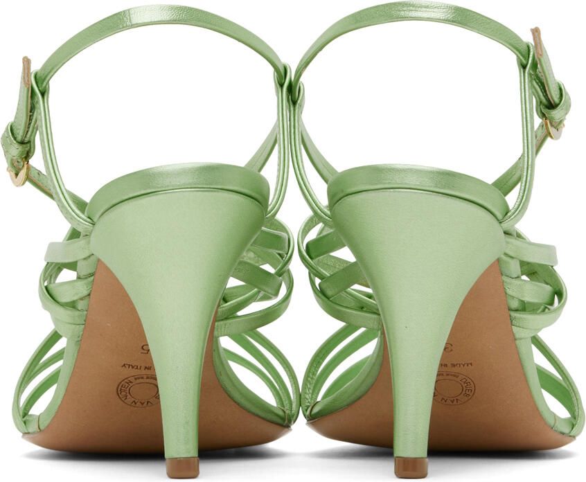 Dries Van Noten Green Leather Heeled Sandals