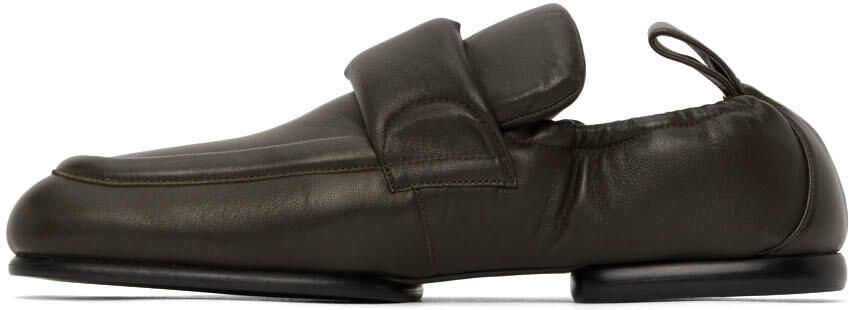 Dries Van Noten Green Leather Padded Loafers - Picture 4