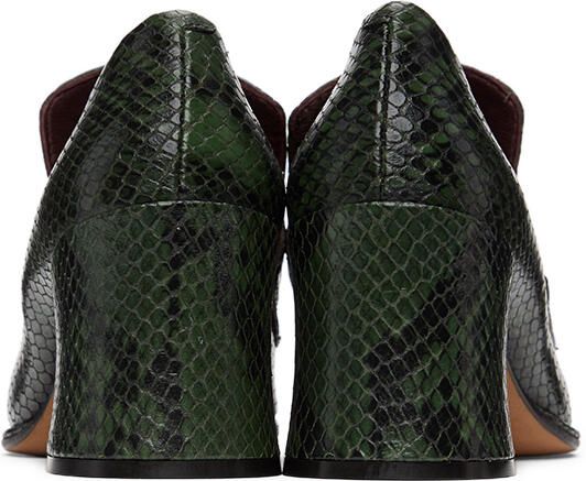 Dries Van Noten Green Snake Oxford Heels - Picture 4
