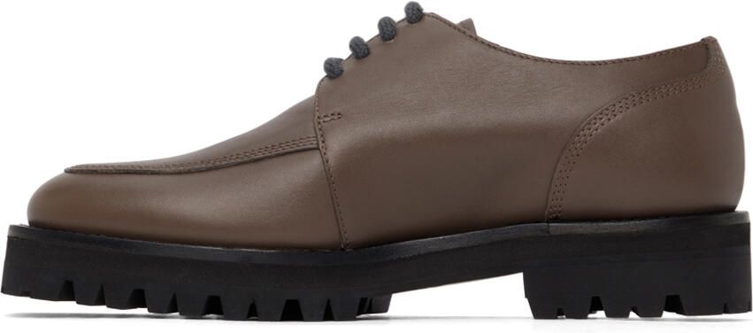 Dries Van Noten Grey Leather Lace-up Oxfords - Picture 3
