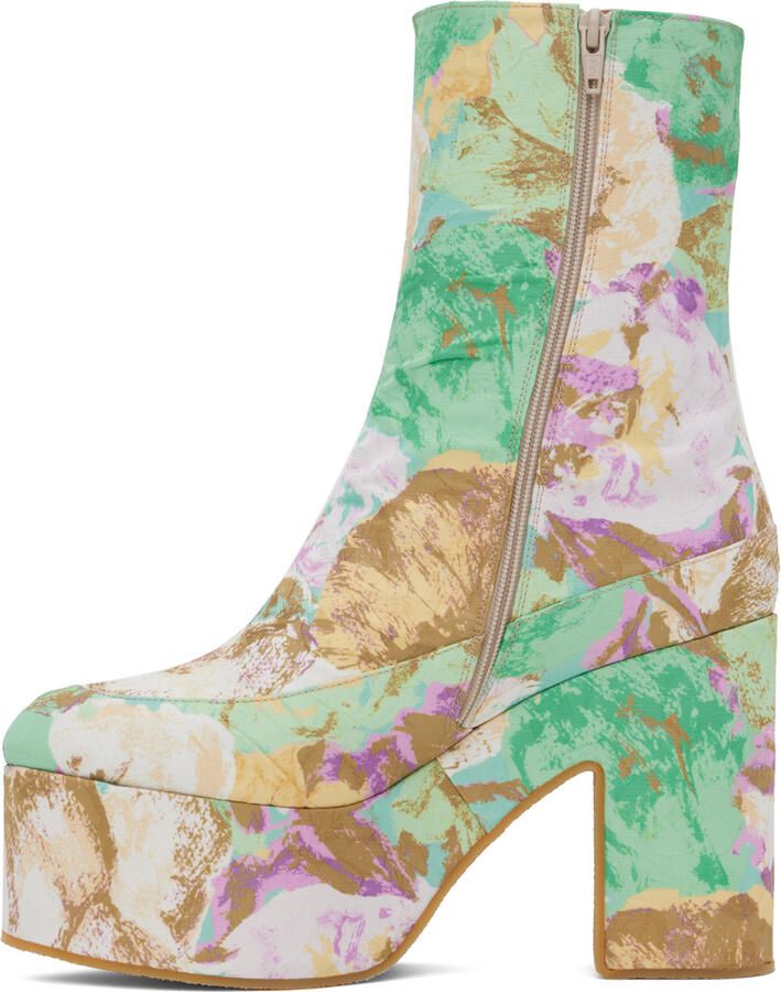 Dries Van Noten Multicolor Floral Platform Boots