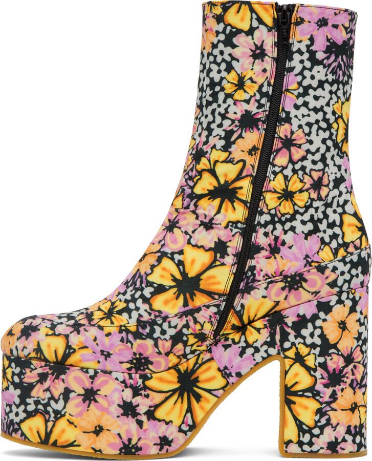Dries Van Noten Multicolor Floral Platform Boots