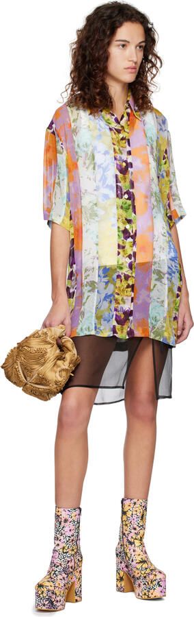 Dries Van Noten Multicolor Floral Platform Boots - Picture 4