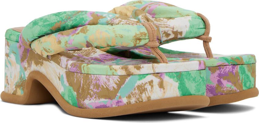 Dries Van Noten Multicolor Printed Platform Heeled Sandals - Picture 2