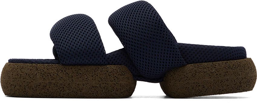 Dries Van Noten Navy Mesh Sandals - Picture 3