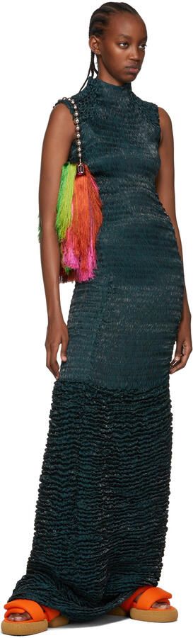 Dries Van Noten Orange Mesh Strap Platform Sandals - Picture 4