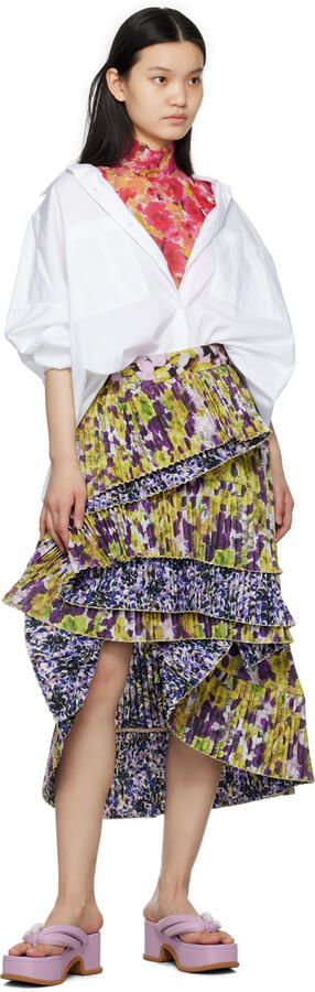 Dries Van Noten Purple Leather Heeled Sandals - Picture 4