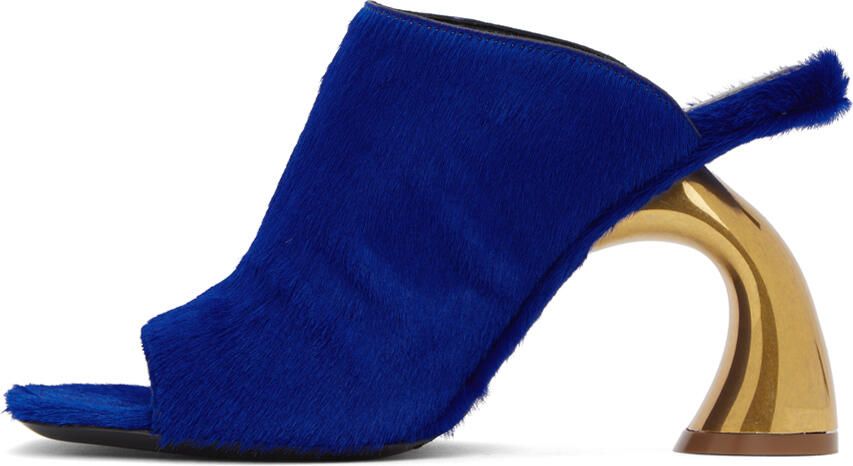 Dries Van Noten SSENSE Exclusive Blue Heeled Sandals - Picture 3