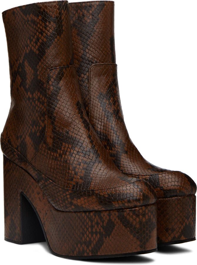 Dries Van Noten SSENSE Exclusive Tan & Black Boots - Picture 3