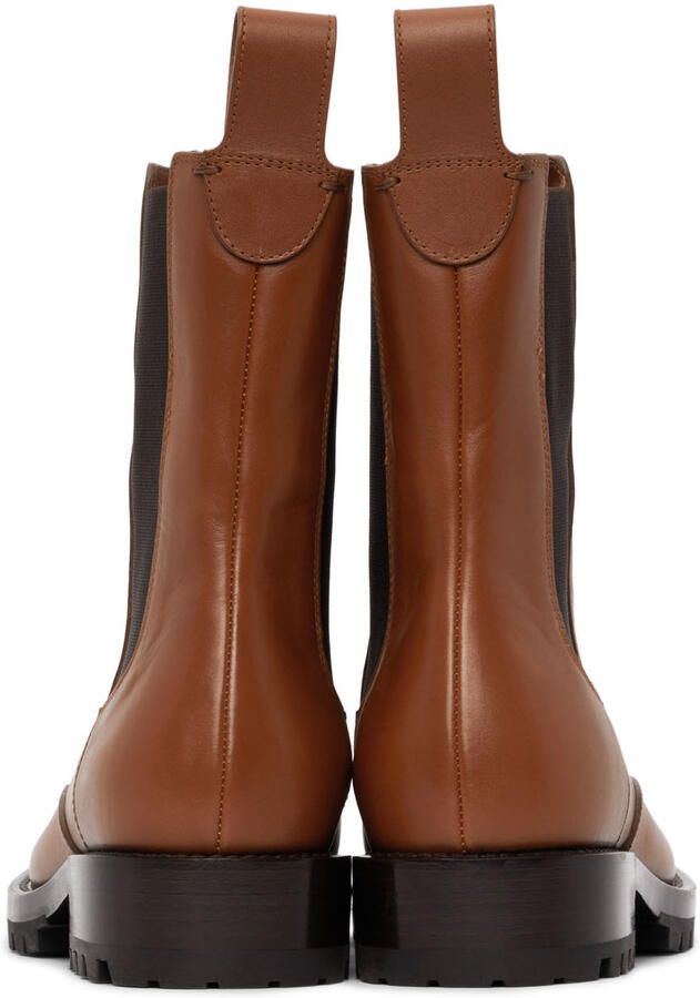 Dries Van Noten Tan Leather Chelsea Boots - Picture 3