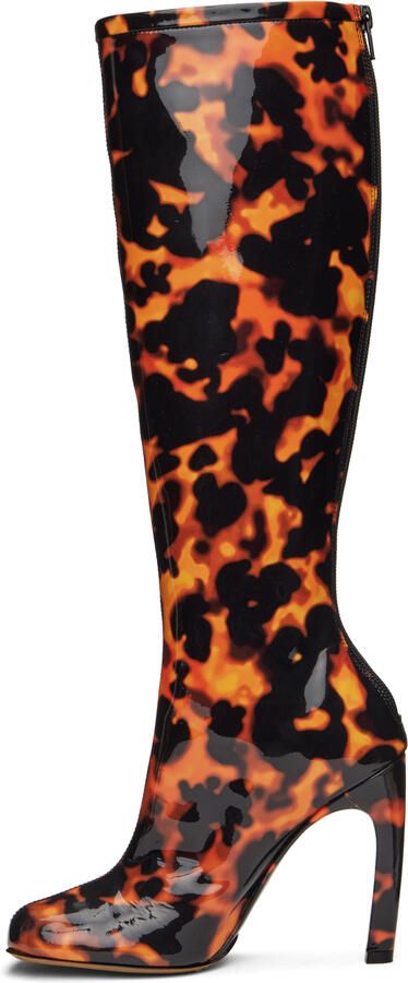 Dries Van Noten Tortoiseshell Printed Tall Boots