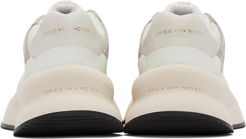 Dries Van Noten White & Gray Paneled Sneakers