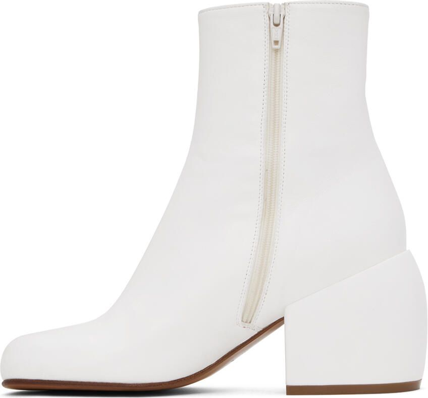 Dries Van Noten White Block Heel Ankle Boots - Picture 2