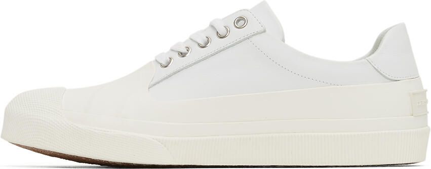 Dries Van Noten White Calfskin Low-Top Sneakers - Picture 3