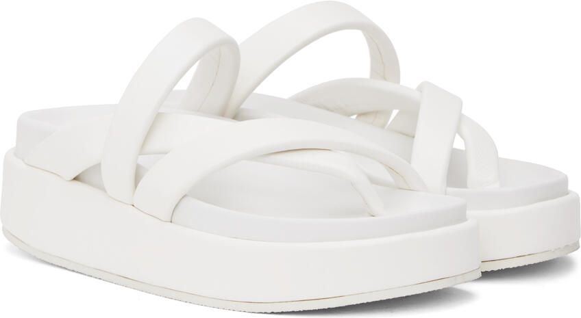Dries Van Noten White Criss-Crossing Strap Sandals - Picture 2