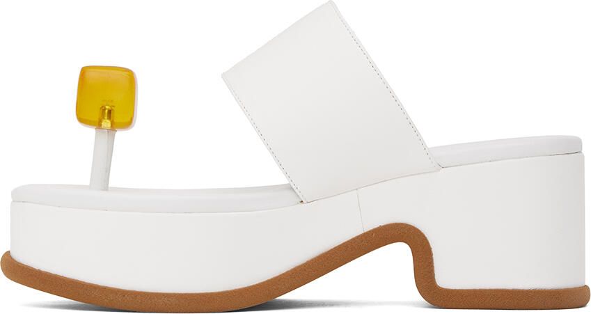 Dries Van Noten White Cube Heeled Sandals - Picture 3