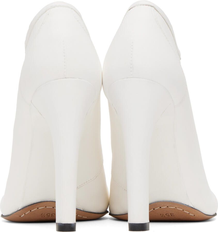 Dries Van Noten White Lace-Up Low Ankle Heels