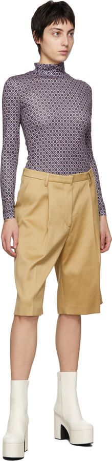 Dries Van Noten White Leather Platform Heeled Ankle Boots - Picture 4