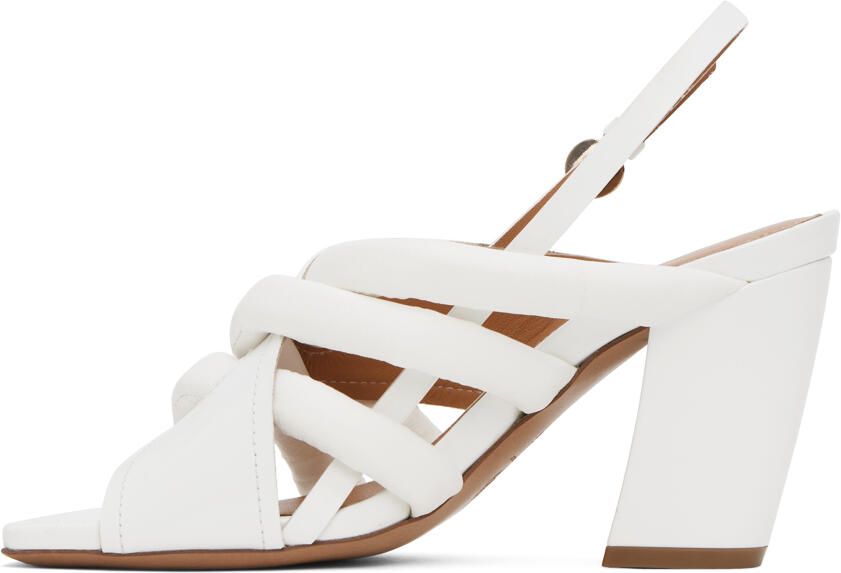 Dries Van Noten White Padded Heeled Sandals - Picture 3