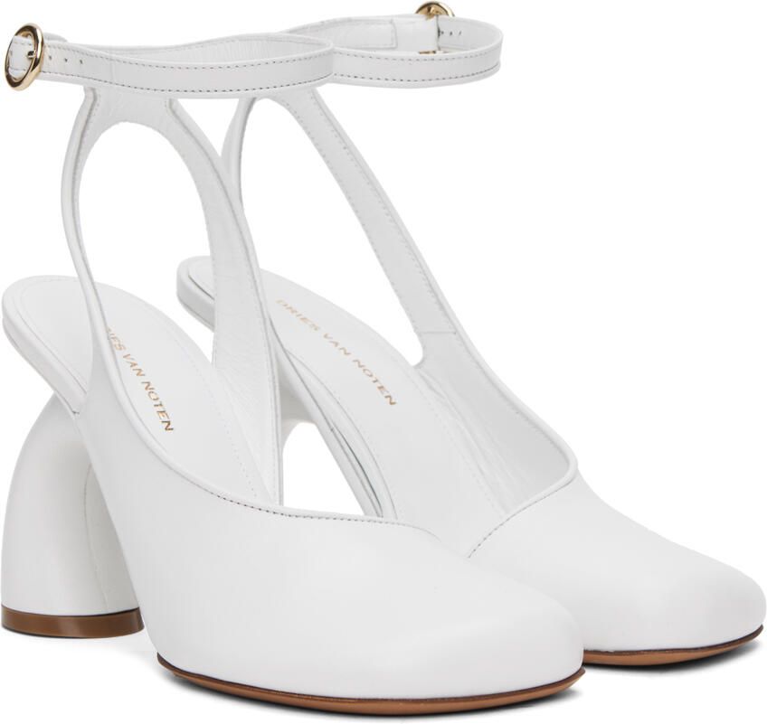 Dries Van Noten White Sculptural Heels - Picture 2