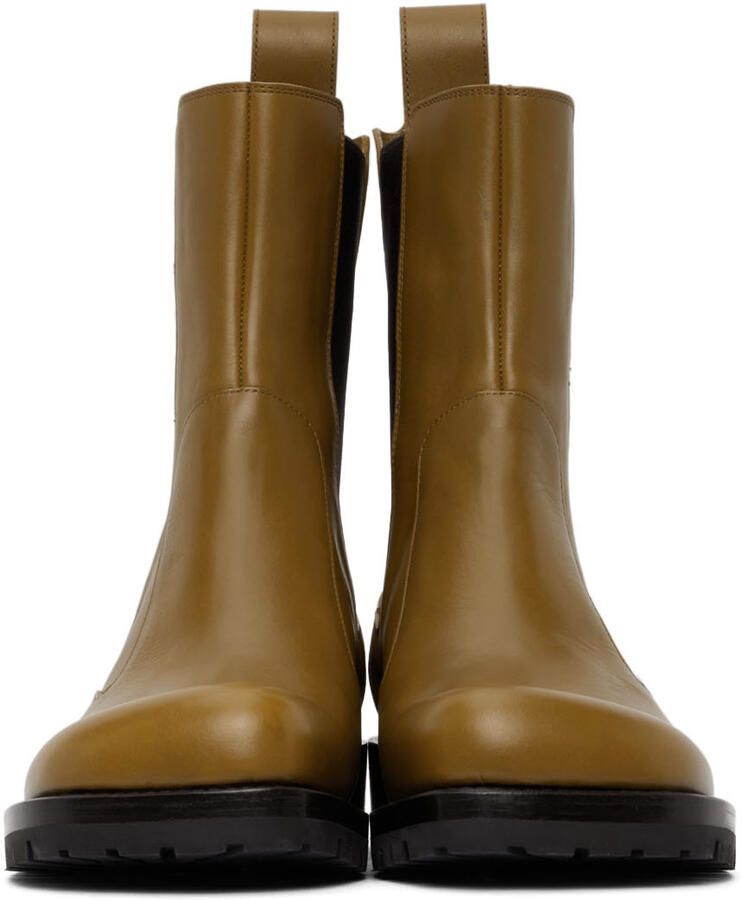 Dries Van Noten Yellow Leather Chelsea Boots - Picture 2