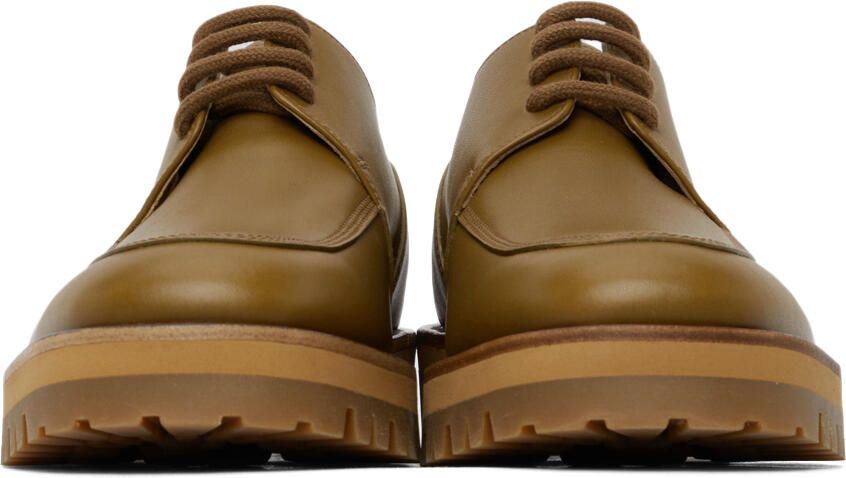 Dries Van Noten Yellow Leather Lace-Up Oxfords - Picture 2