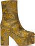 Dries Van Noten Gold Jacquard Boots - Thumbnail 1